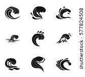 sea waves icons set. simple... | Shutterstock . vector #577824508