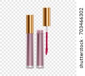 purple lip gloss mockup.... | Shutterstock . vector #703466302