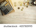 Money  coins   calculator and...