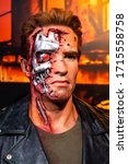 Small photo of London, England, UK - January 2, 2020: Waxwork statues of Arnold Schwarzenegger Created by Madam Tussauds, Madame Tussauds waxwork museum, one of the popular touristic attractions