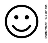 Happy smiley face emoticon / emoji line art vector icon for apps and websites