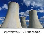 Nuclear power plant. Concept for industry and technology - energy crisis. Increasing energy prices - Russia's war on Ukraine. Dukovany - Czech Republic.