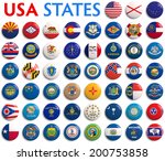 usa american states all flags   ... | Shutterstock . vector #200753858