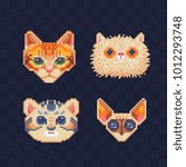 Cute Cats. Pixel Art. Cat...
