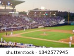 Baseball game blurred background on modern stadium