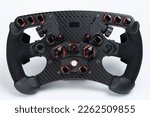 Racing formula stearing wheel with button and led light isolated