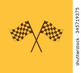 the checkered flag icon. finish ... | Shutterstock .eps vector #345719375
