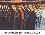Female shirt on rack with retro color tone