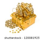 golden gift box with decoration ... | Shutterstock . vector #120081925