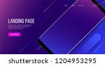 landing page template with... | Shutterstock .eps vector #1204953295