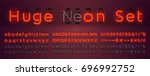 mega huge neon set glowing... | Shutterstock .eps vector #696992752
