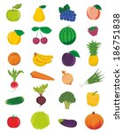 vector fruits and vegetables | Shutterstock .eps vector #186751838