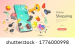 3d online shopping landing page ... | Shutterstock .eps vector #1776000998