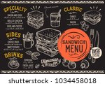 sandwich restaurant menu.... | Shutterstock .eps vector #1034458018