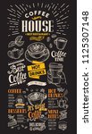blackboard coffee restaurant... | Shutterstock .eps vector #1125307148