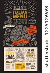 pizza menu for italian... | Shutterstock .eps vector #1229129698