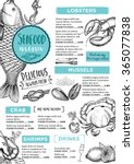 seafood restaurant brochure ... | Shutterstock .eps vector #365077838