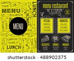 placemat menu restaurant food... | Shutterstock .eps vector #488902375