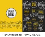 breakfast menu placemat food... | Shutterstock .eps vector #494278738