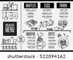 breakfast menu placemat food... | Shutterstock .eps vector #522094162