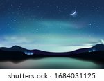 mountain lake with dark... | Shutterstock .eps vector #1684031125