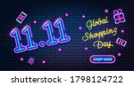 11.11 Online Shopping Day Neon...