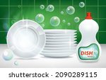 dishes clean shining plates and ... | Shutterstock .eps vector #2090289115