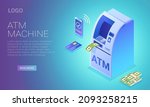 cash terminal  isometric... | Shutterstock .eps vector #2093258215