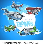 cartoon airplanes set | Shutterstock .eps vector #230799262