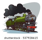 Cartoon Steam Locomotive. Retro ...
