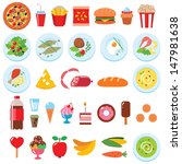 vector set of food isolated on... | Shutterstock .eps vector #147981638