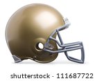 Gold Football Helmet Isolated...