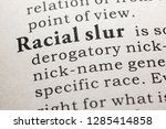 Small photo of Fake Dictionary, Dictionary definition of the word racial slur. including key descriptive words.