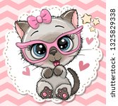cute cartoon siamese  kitten... | Shutterstock .eps vector #1325829338