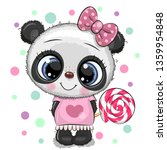 cute cartoon baby panda in a... | Shutterstock .eps vector #1359954848