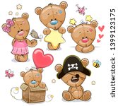 Set Of Cute Cartoon Teddy Bears ...