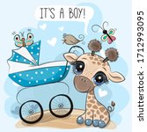 greeting card its a boy with... | Shutterstock .eps vector #1712993095