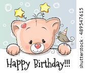 Birthday Card With Cute Kitten...