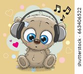 cute cartoon teddy bear with... | Shutterstock . vector #663406522
