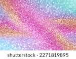 Rainbow pink, blue, green, purple, orange color glitter sparkle fun unicorn party background, kid happy birthday princess pony invite, little girl mermaid pattern or abstract texture girly invitation