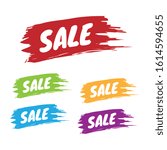 colorful set of sale brushed... | Shutterstock .eps vector #1614594655