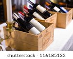 Wine Bottles In Wooden Boxes...