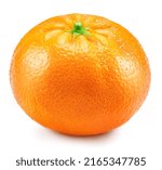 Small photo of Ripe tangerine fruit isolated on a white background. Organic tangerines fruits.