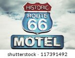 Motel Sign On Route 66 Usa
