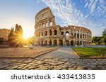 View Of Colosseum In Rome And...