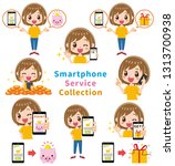 a collection of smartphone... | Shutterstock .eps vector #1313700938