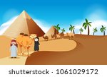 Pyramid with camel travelers vector clipart image - Free stock photo ...