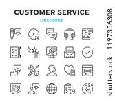 customer service line icons set.... | Shutterstock .eps vector #1197356308