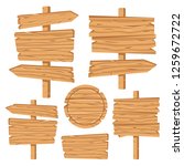 wood signs set. wooden boards ... | Shutterstock .eps vector #1259672722