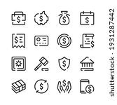 bank account icons. vector line ... | Shutterstock .eps vector #1931287442